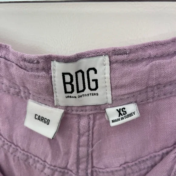 BDG Urban Outfitters Mid Rise Linen 5-Pocket Pants, Lilac, Xs - Picture 3 of 6